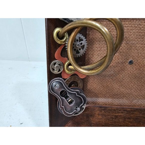 Handmade Steampunk Picture Frame Antique Look 8" X 6" Wood Metal Hanging - Picture 5 of 10